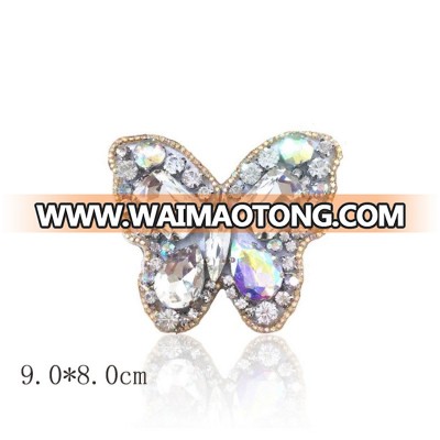 Wholesale rhinestones butterfly Applique Patch vintage shoe decorations fashion shoe ornaments handmade shoe accessories LSSD005